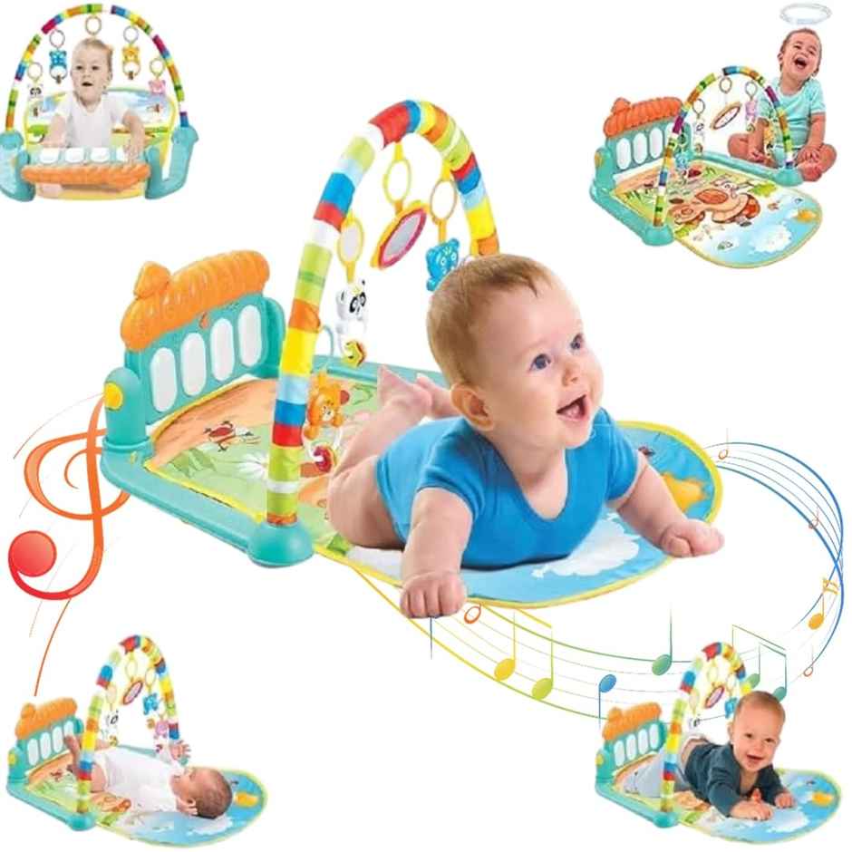 Fablue Musical Keyboard Mat for Kids - Fitness Rack Hanging Rattles Mat Educational Toy for Toddlers