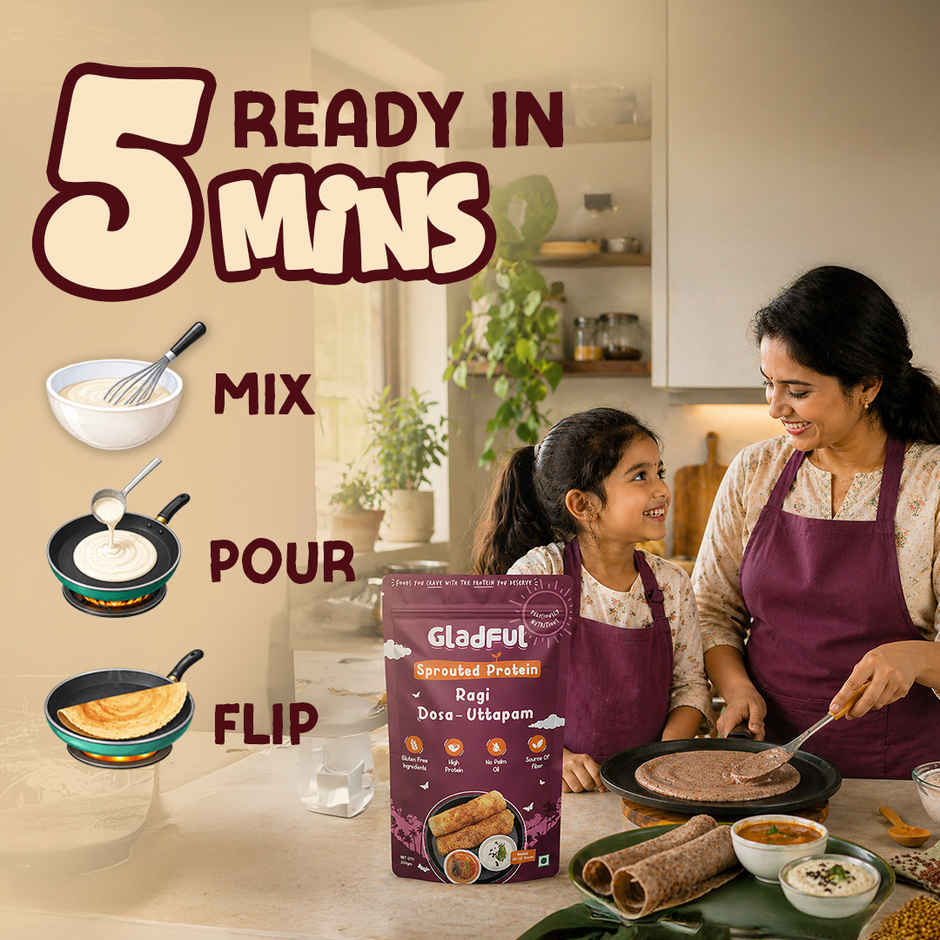 Gladful Sprouted Ragi Dosa