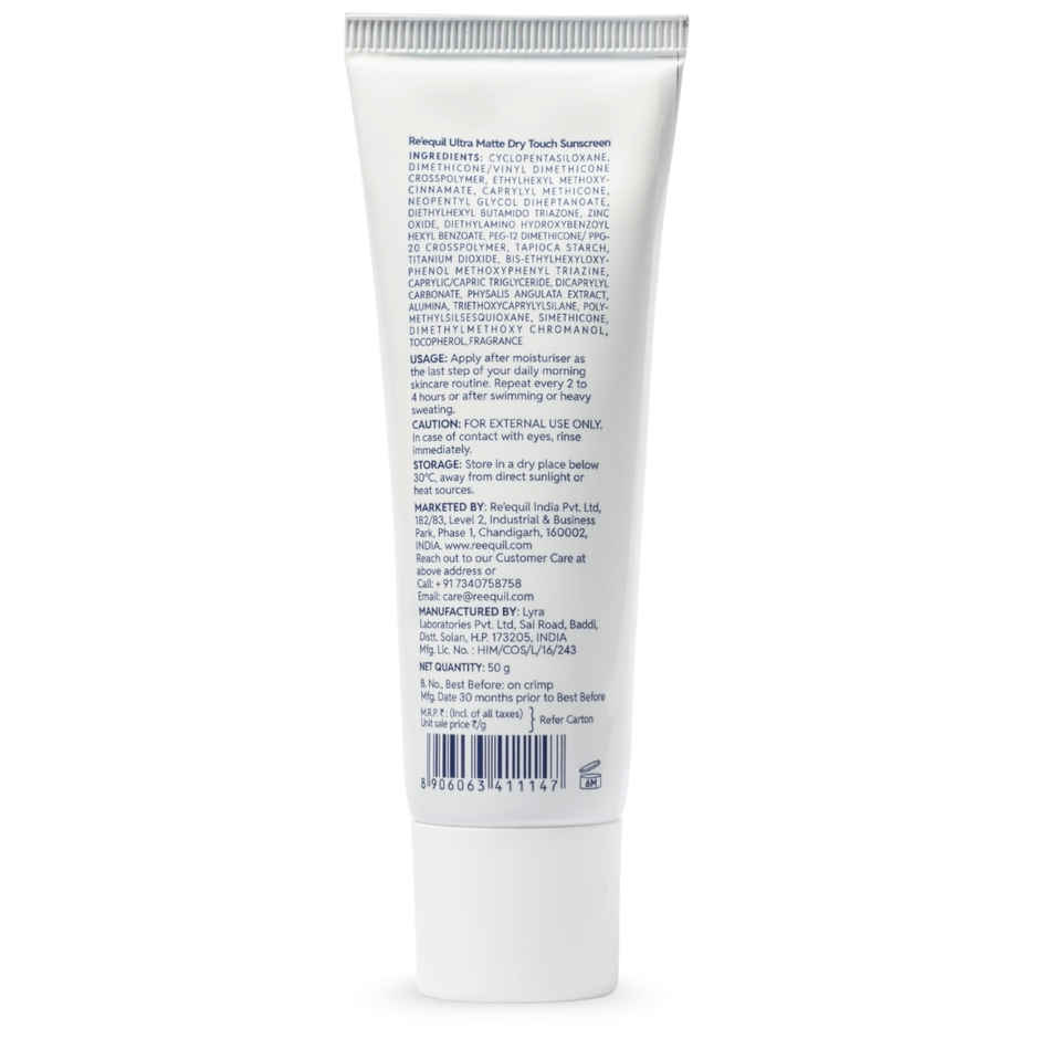 Re'Equil Ultra Matte Dry Touch Sunscreen SPF 50 PA++++