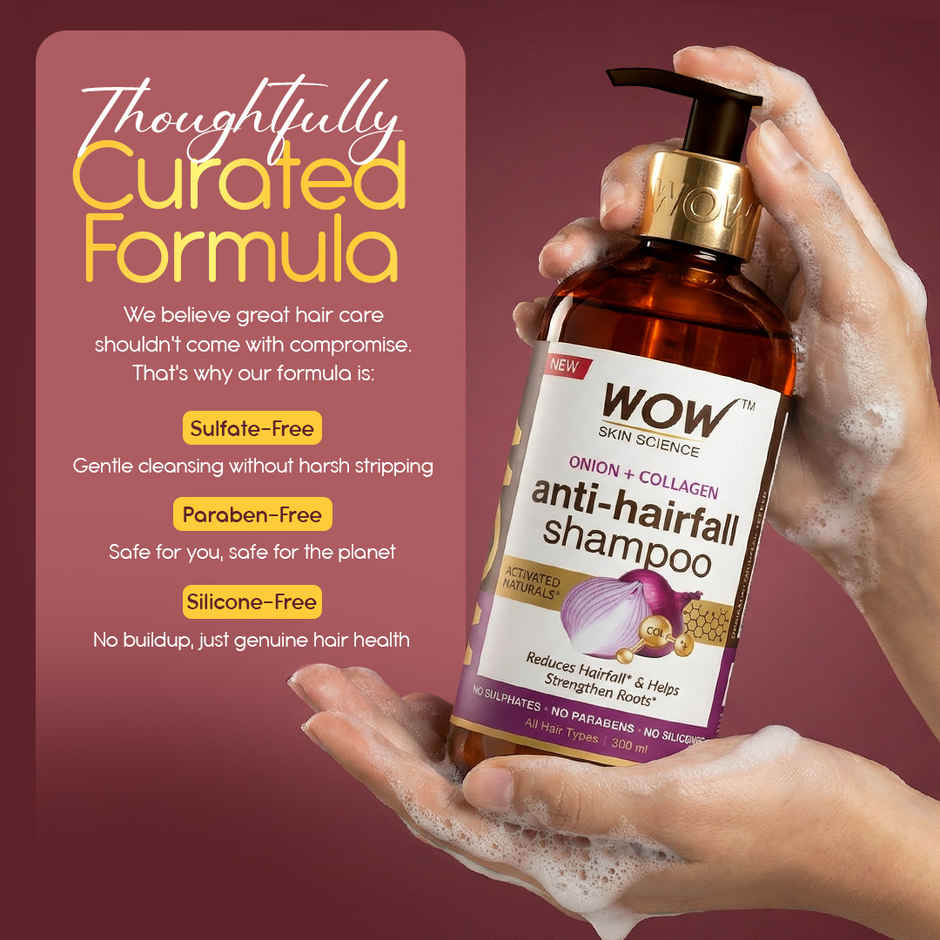 Wow Skin Science Onion + Collagen Anti - Hairfall Shampoo