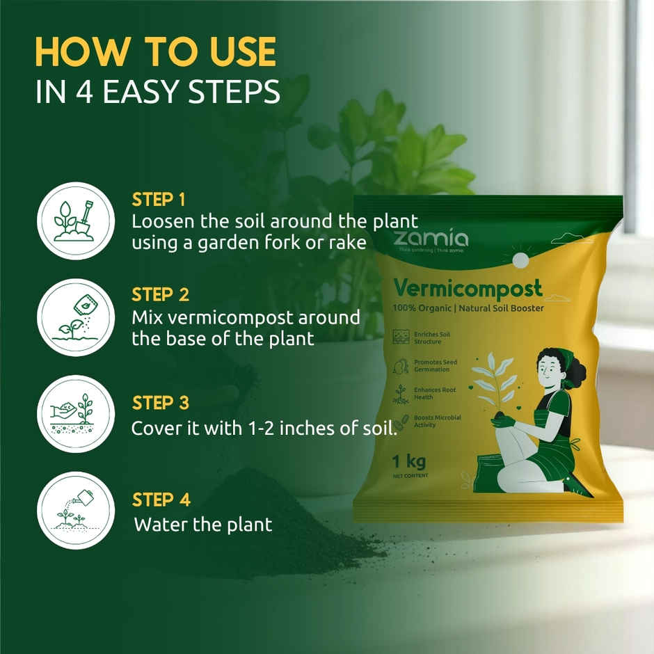 Zamia Vermicompost | Organic Compost & Soil Fertilizer for Plants | By Nurturing Green