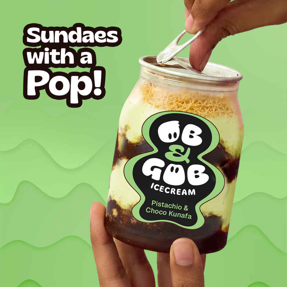OB & GOB Pistachio & Choco Kunafa Ice Cream Sundae Combo