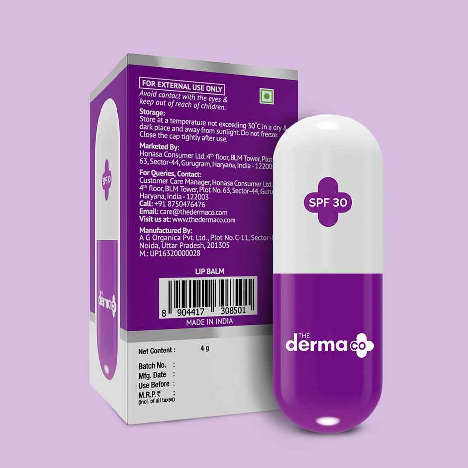 The Derma Co 1% Kojic Acid SPF 30 Lip Balm with Hyaluronic Acid & Alpha Arbutin- for Lip Lightening