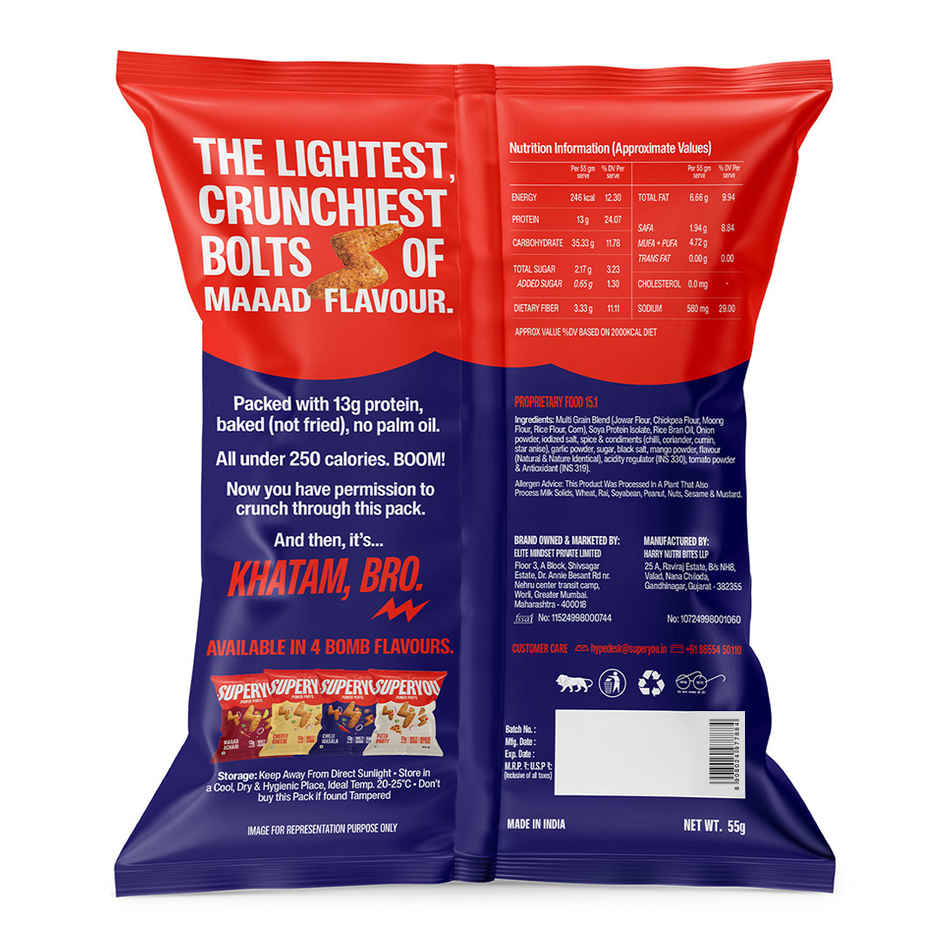 SuperYou Power Puffs - Chilli Masala | 13g protein | Multigrain, No Palm Oil, No Cholesterol