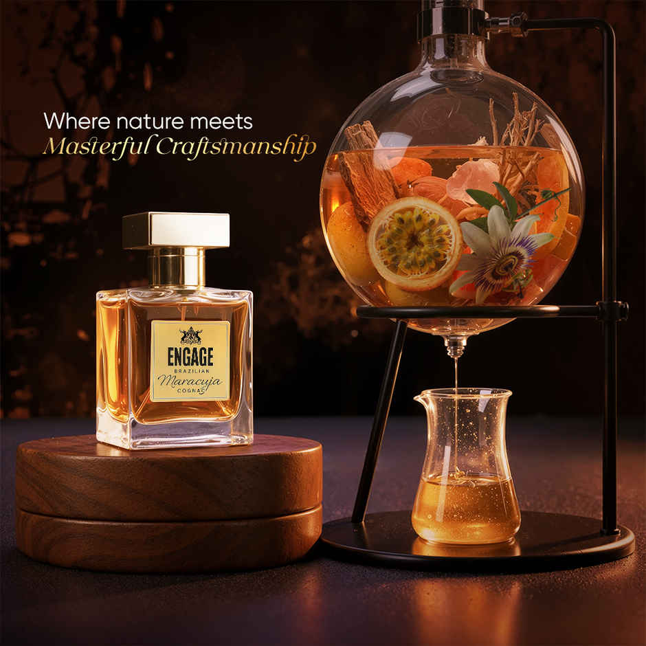 Engage Brazilian Maracuja Cognac EDP for Men|Long lasting Perfume|Amber, Leather, Oud