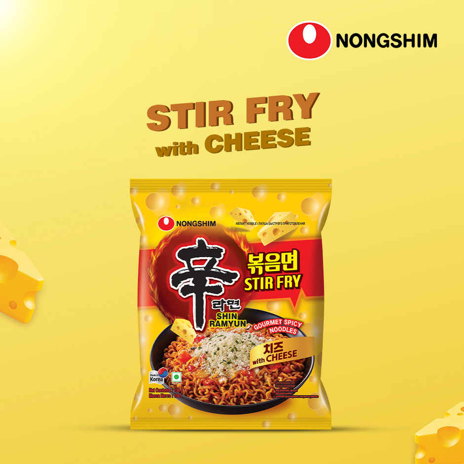 Korean Nongshim Shin Ramyun Stir Fry Noodles With Cheese Veg Combo