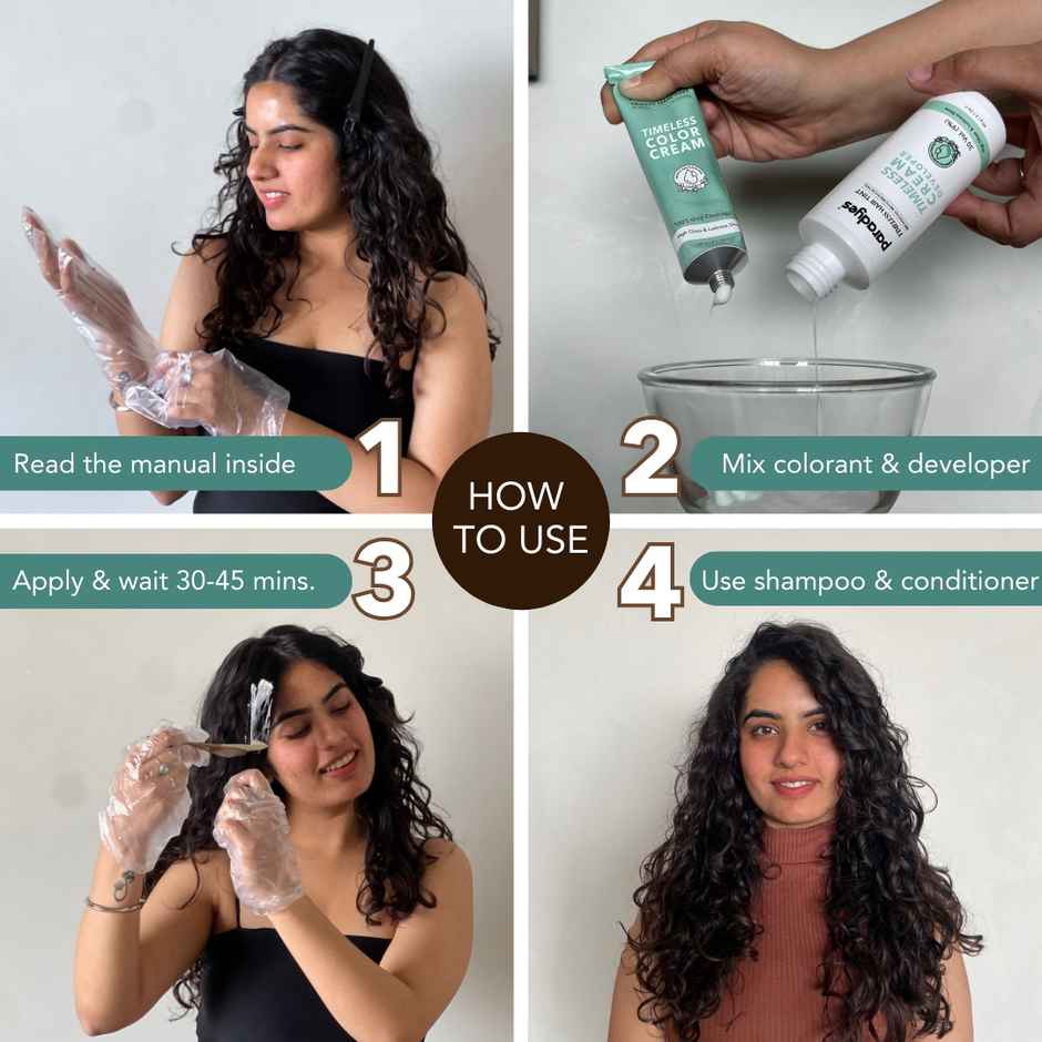 Paradyes Dark Brown Timeless Hair Tint, Permanent Creme Hair Colour - 3.0 Dark Brown