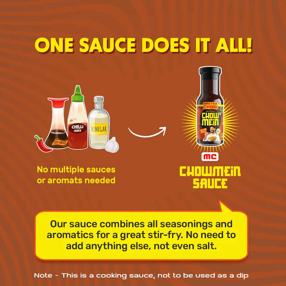 MasterChow Chowmein Cooking Sauce & MasterChow Whole Wheat Noodles | Combo