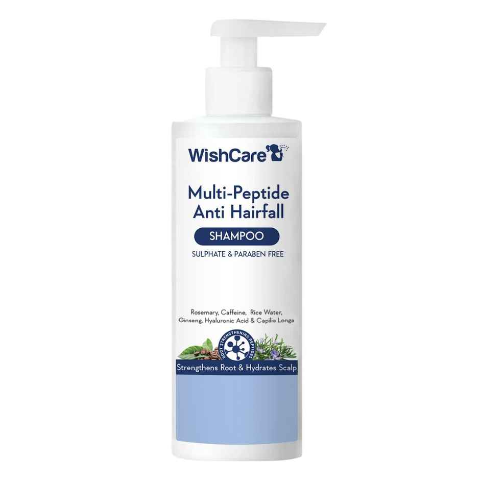 WishCare Multi Peptide Anti HairFall Shampoo | Reduces Hairfall | Rosemary, Rice Water & Caffeine
