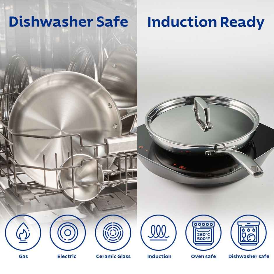 Tramontina Aeion Stainless Steel Triply Fry Pan 20cm