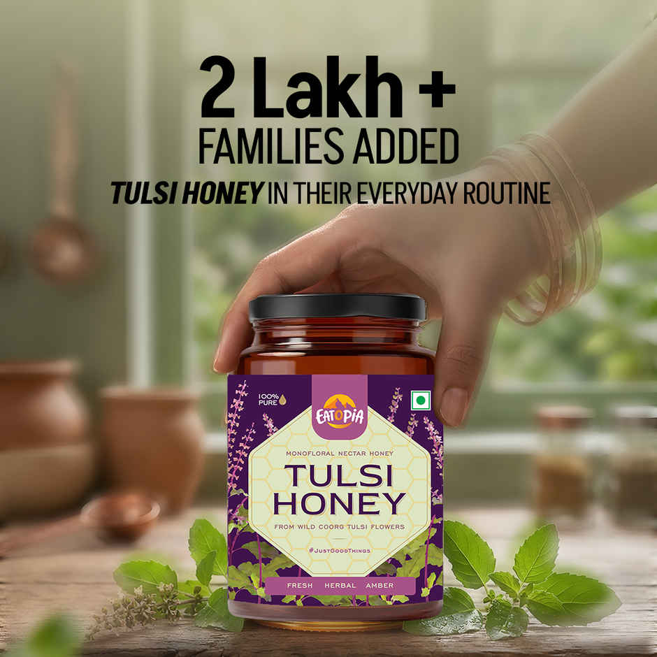 Eatopia Tulsi Honey | Immunity Booster | Pure Organic Natural Honey | No Added Sugar