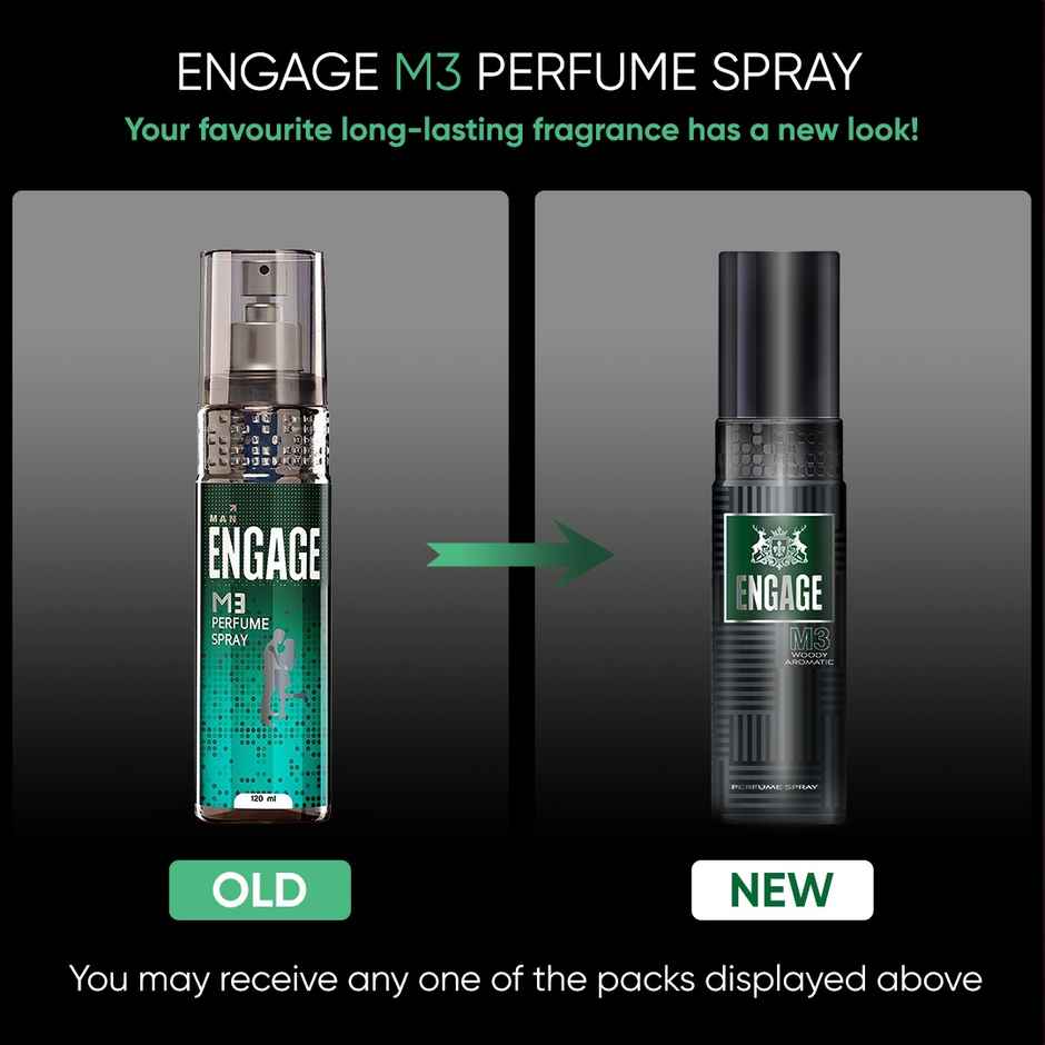 Engage M3 Perfume Spray for Men, Fresh & Minty Fragrance, Skin Friendly