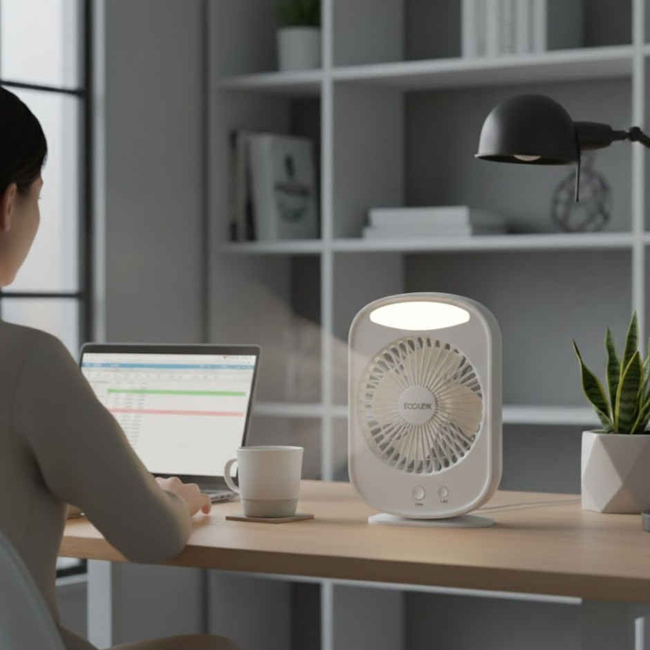 EcoLink Comfy Rechargeable Fan | White