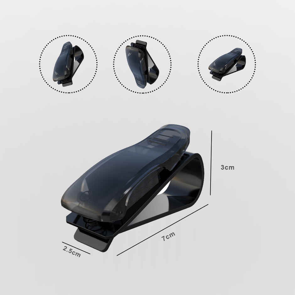 Potauto Car Organizer Sunglass Holder | Sun Visor Clip-On | Universal Fit | Black