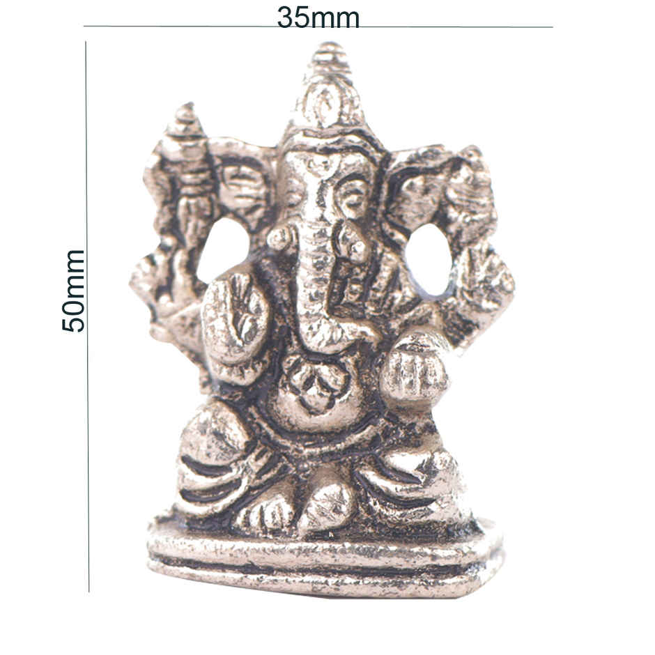 Ganesh Ji Idol in Gold Polish | Small Size | Devnidhi