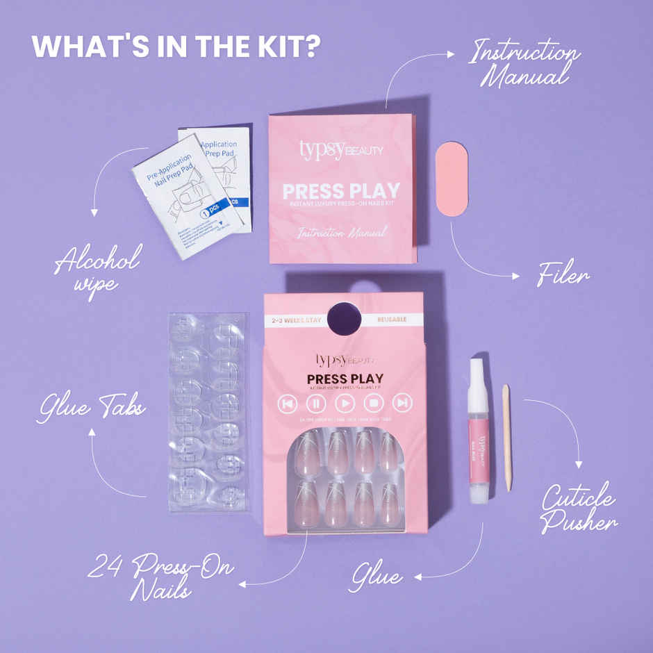 Typsy Beauty Press Play Instant Luxury Press-On Nails Kit - Champagne Shower 03