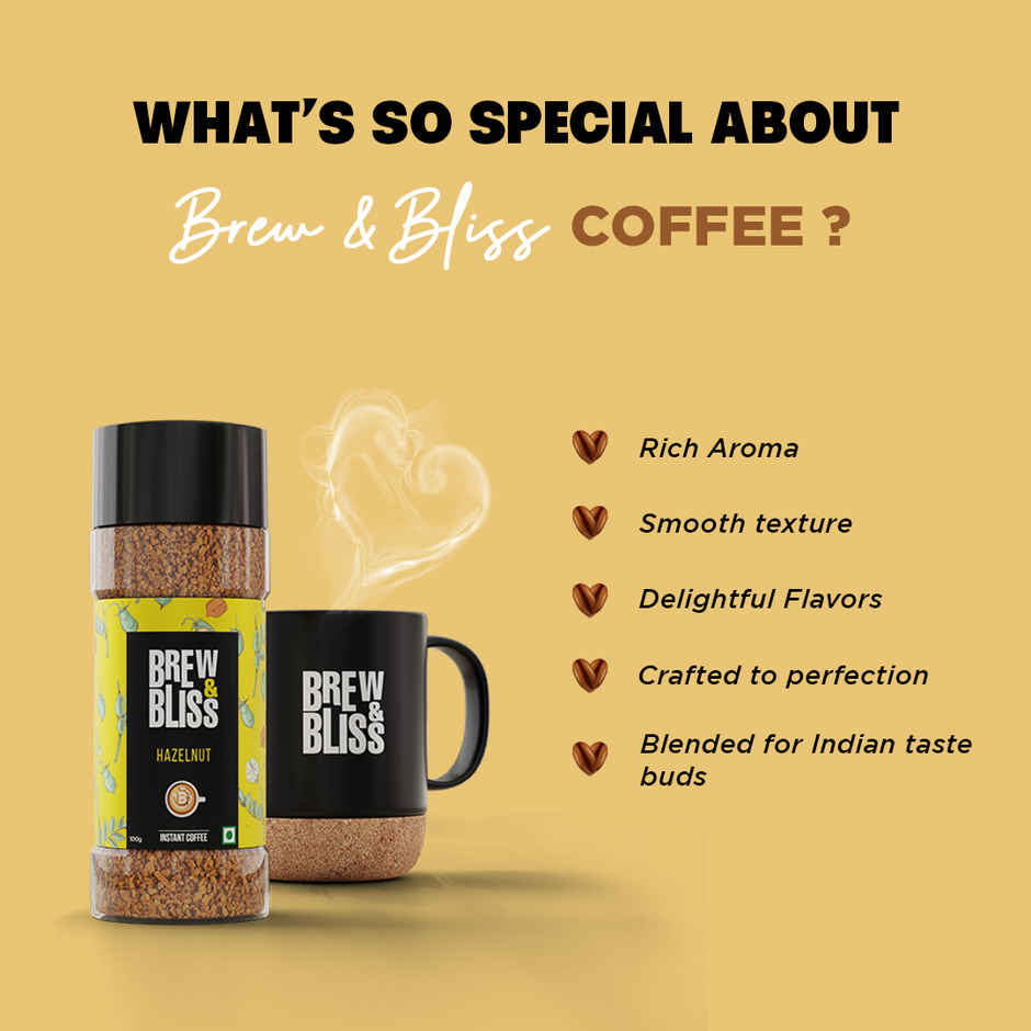 Brew & Bliss Hazelnut Instant Coffee