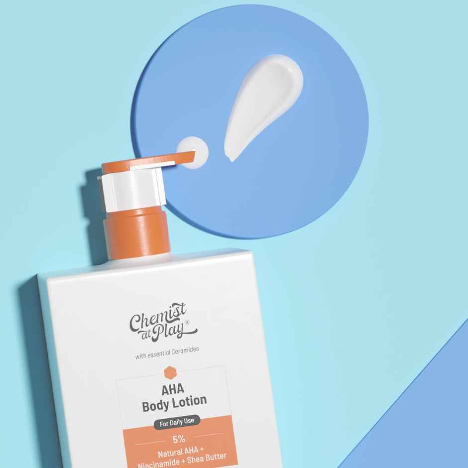 Chemist at Play AHA Body Lotion with Niacinamide, Shea Butter | Moisturizer For All Skin Types (236 ml)