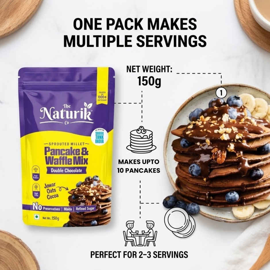 The Naturik Co High Protein Millet Pancake Double Chocolate