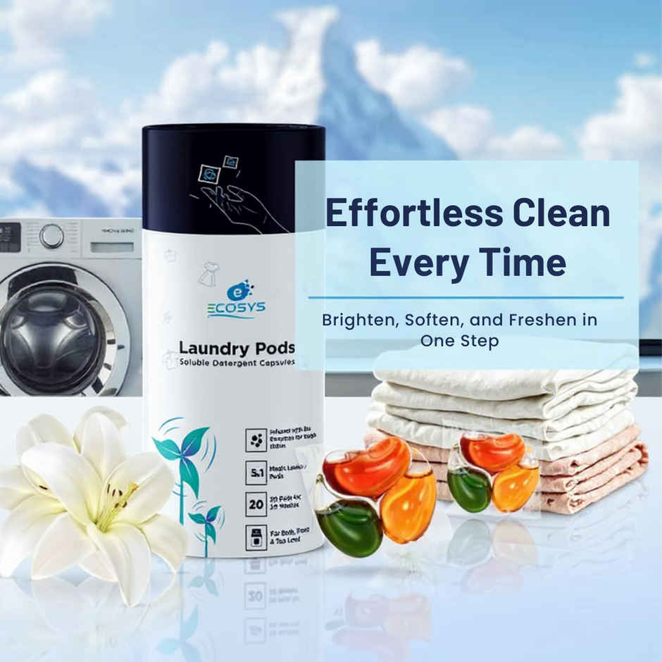 Ecosys Laundry Pods with Bioenzymes | Softener & Long Lasting Aroma