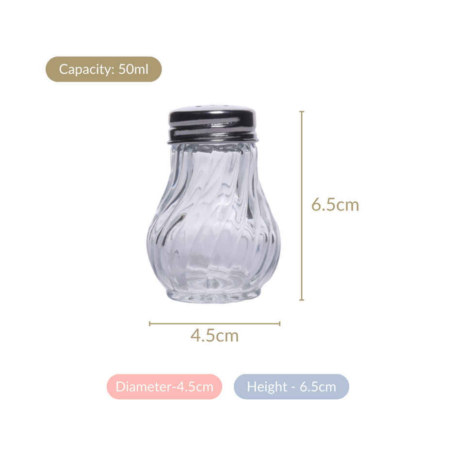 Nestasia Restaurant Style Glass Salt Pepper Shakers Set Of 6 50ml