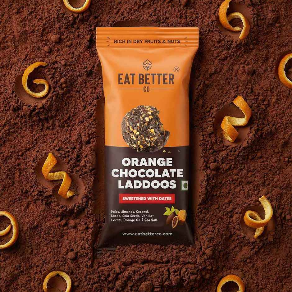 Eat Better Co Orange & Chocolate Laddoos | No Added Sugar | High Protein, Truly Natural