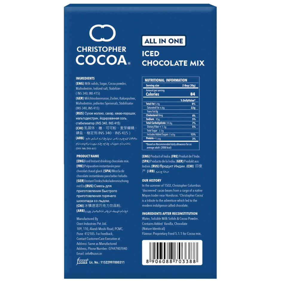 Christopher Cocoa Iced Chocolate Mix
