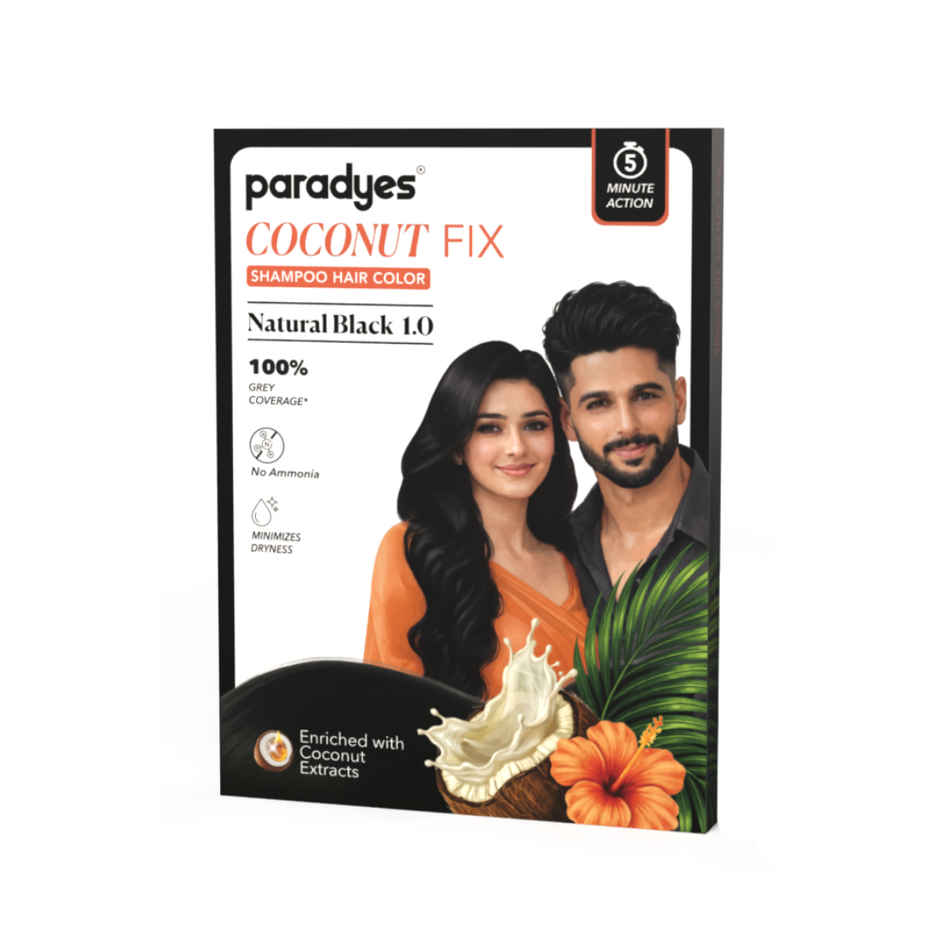 Paradyes Coconut Fix Shampoo No Ammonia Hair Color | Natural Black 1.0