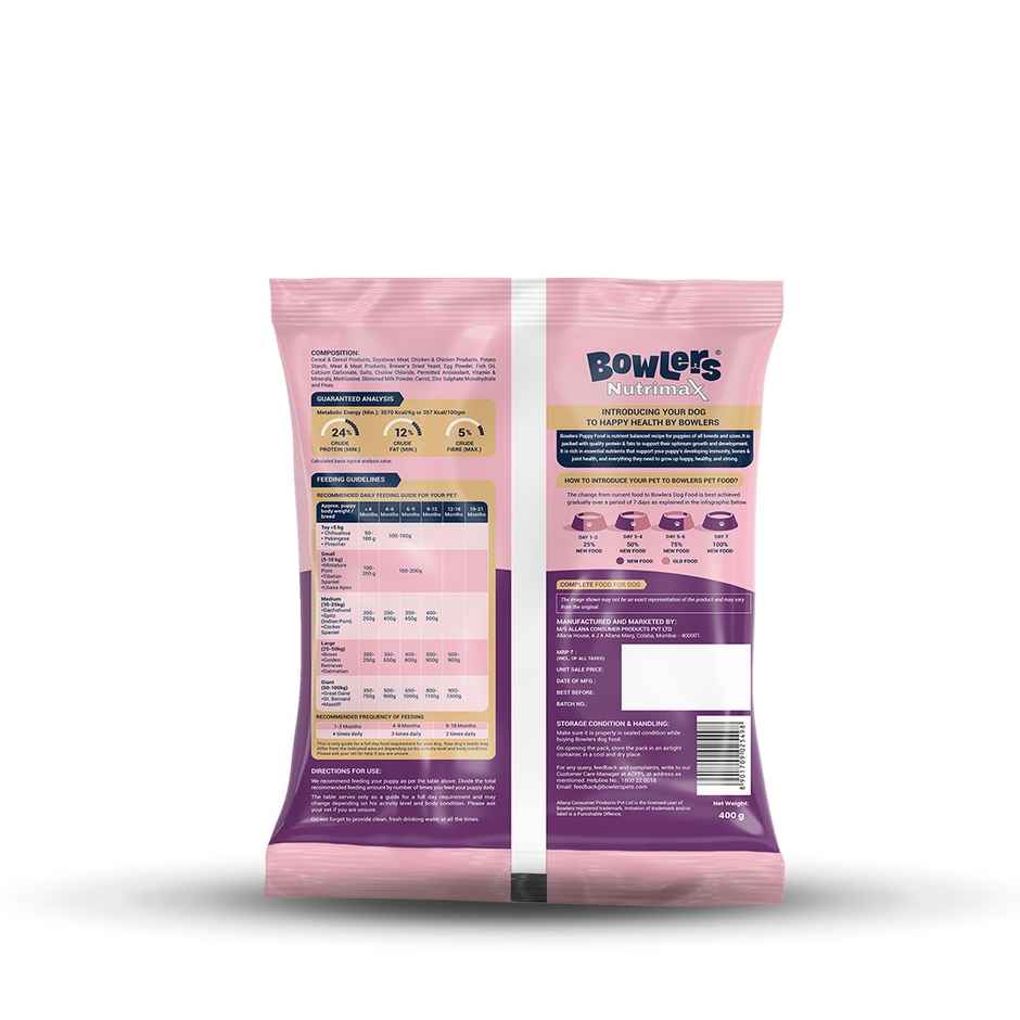 Bowlers Dry Dog Food Nutrimax Puppy Chicken & Milk