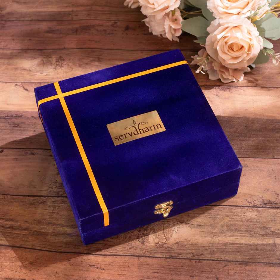 Silver Plated Brass Rudraksha Pooja Thali Set | ServDharm