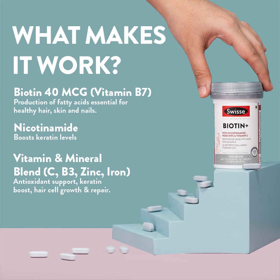 Swisse Beauty Hair Skin Nails with Vitamin C and Biotin for Healthy hair Radiant Skin Stronger Nails