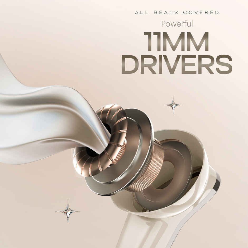 Noise Buds VS102 Elite 50H Battery 4 Mic ENC 11mm Driver Instacharge TWS Earbuds | Calm Beige