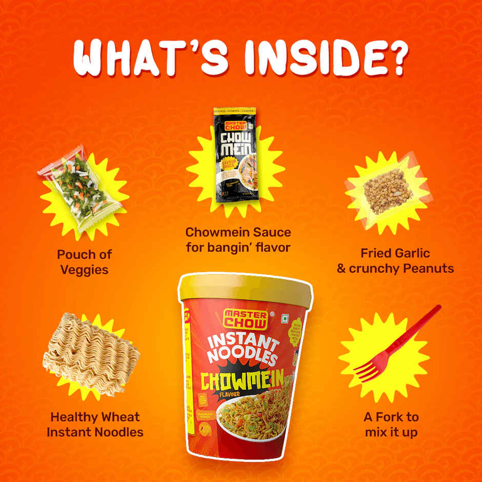MasterChow Korean Instant Cup Noodles - Chowmein Flavour Veg