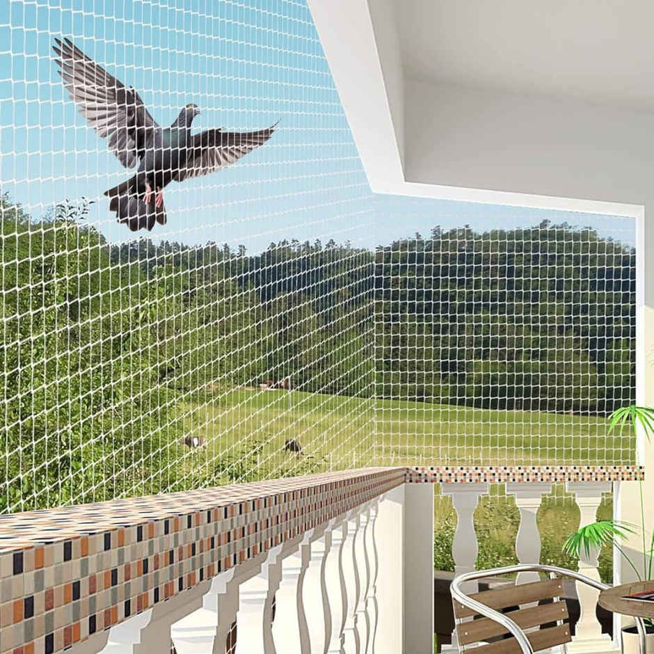 Nurturing Green Anti Bird Net | White Mesh Pigeon Net | Protection for Home, Balcony - 8 x 10 ft