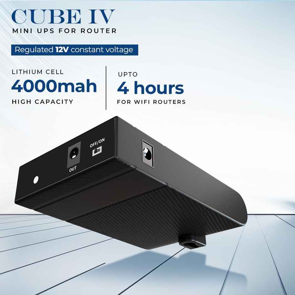 Lapcare Cube Iv Mini Ups For Wifi Router | Up To 4 Hours Powerbackup | Battery 4000 mAh Router Ups