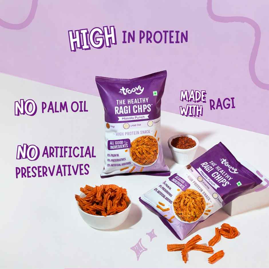 Troovy High Protein Ragi Chips | No Palm Oil, No Chemicals