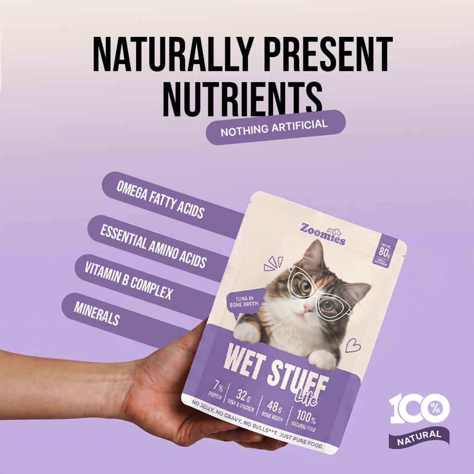 Zoomies Wet Stuff Lite Tuna in Bone Broth Cat Wet Food