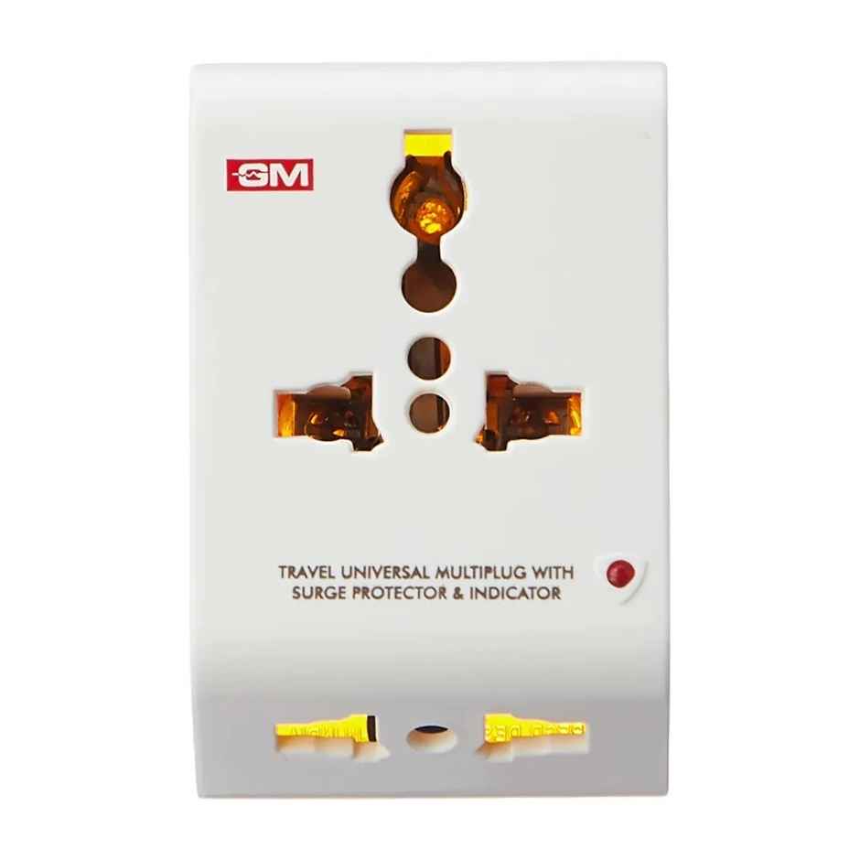 GM 3011 2 Pin Travel Universal Multi-Plug with Surge Protector & Indicator Combo