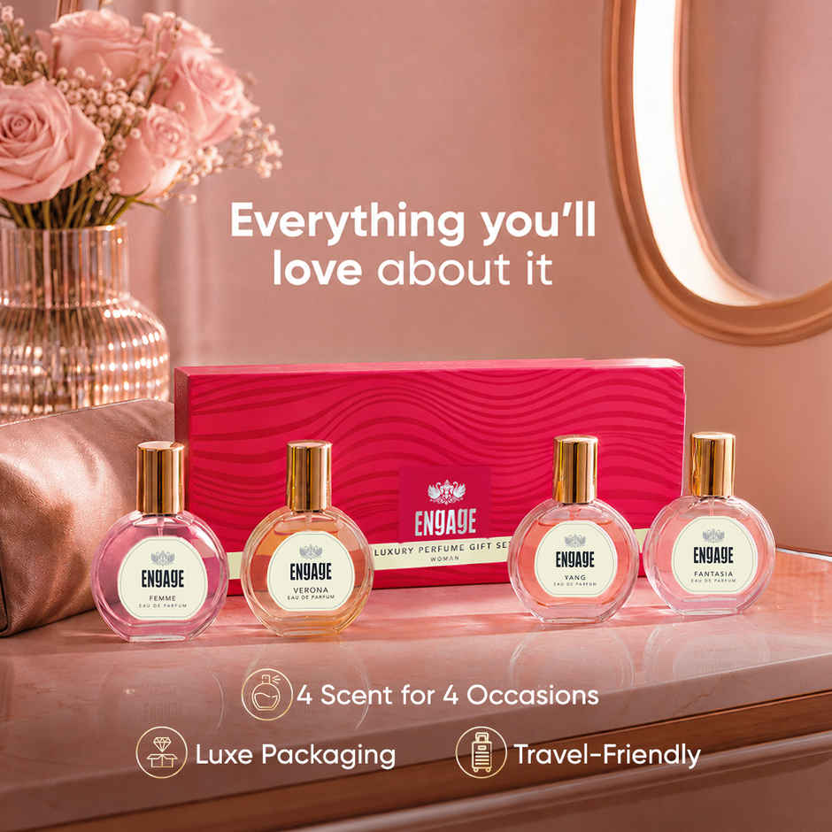 Engage Gift Assorted Luxury Perfume Set for Women |4 Unique EDPs| Long Lasting |Travel Size