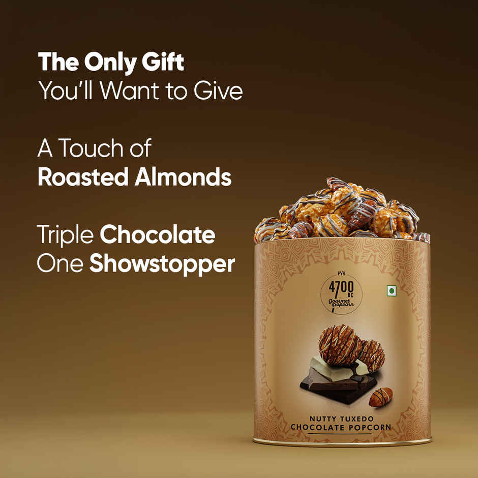 4700BC Nutty Tuxedo Chocolate Popcorn Tin