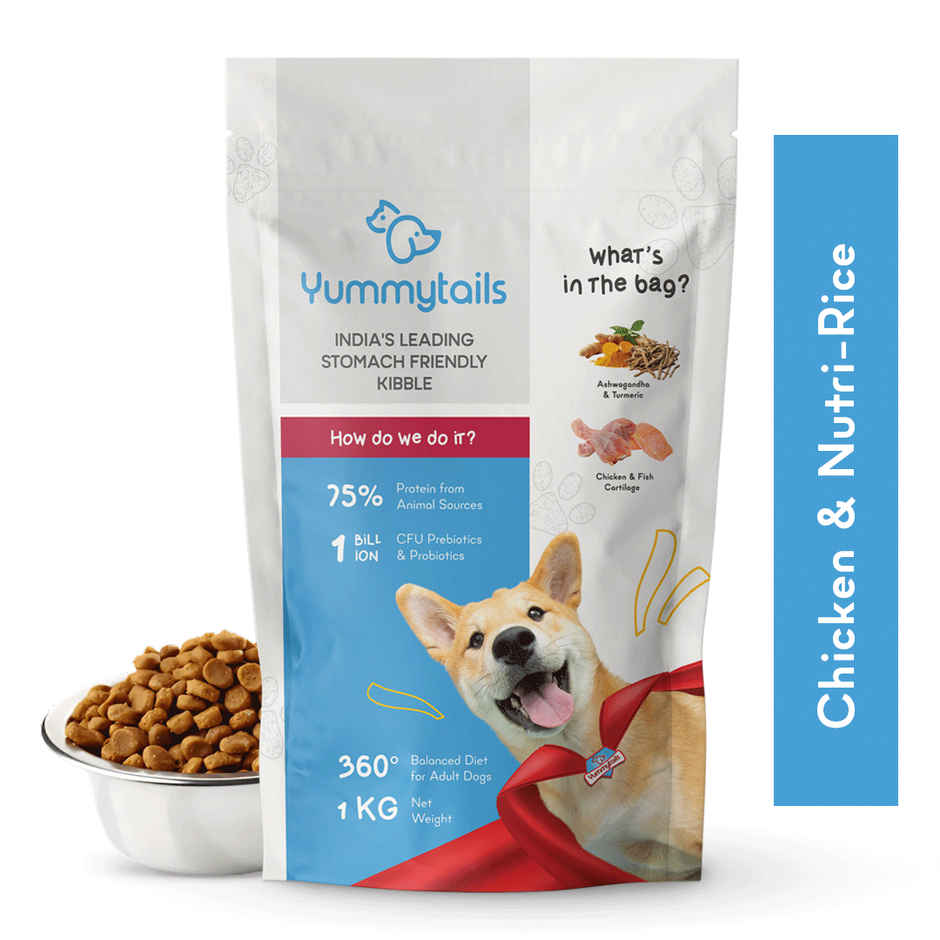 Yummytails Adult Dog Food Dry Kibble | 75% Chicken and Fish Protein Combo