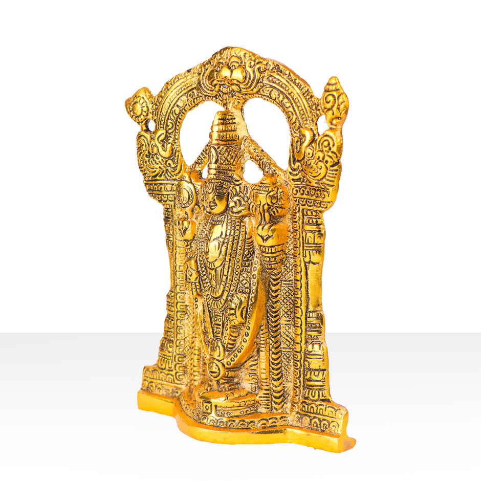 Tirupati Balaji Venkateshwara Gold Polish Wall Hanging | Devnidhi