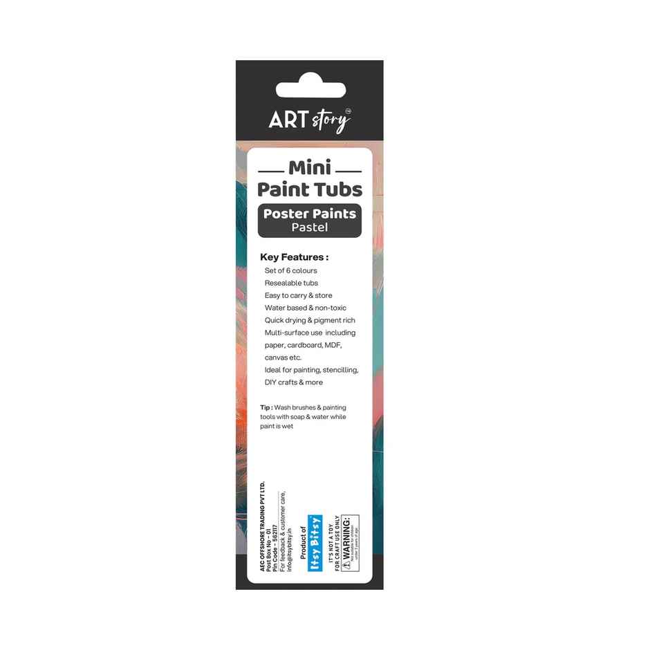 Itsy Bitsy Mini Paint Tubs Poster Paint Pastel 6 ml x 6 shades LB