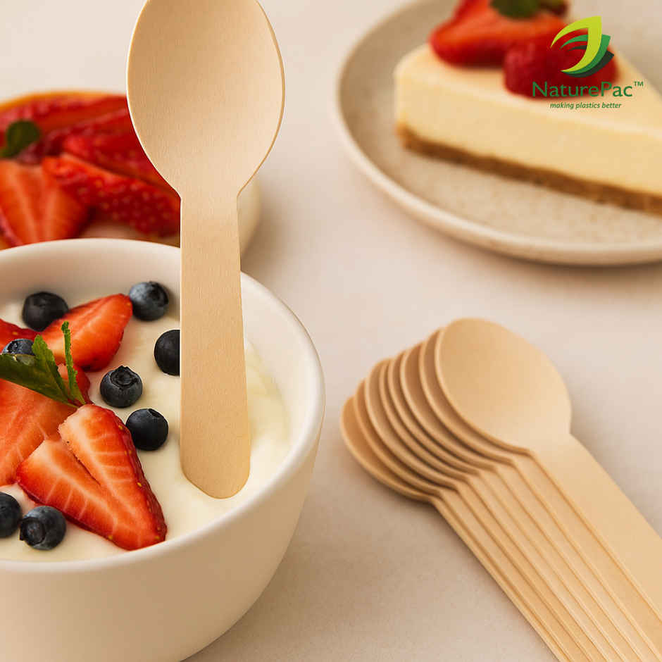 Naturepac Wooden Spoon 160mm 25 Pcs