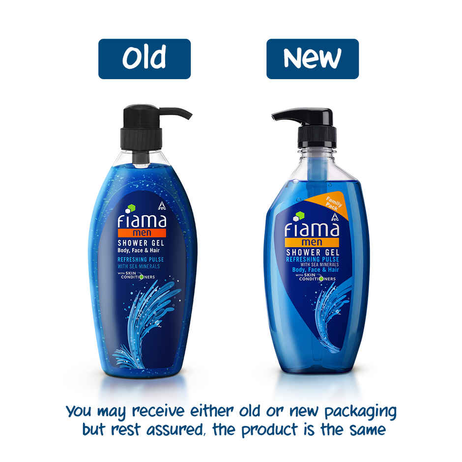 Fiama Men Shower Gel Refreshing Pulse Body Wash, With Skin Conditioners For Refreshed Skin - Bottle