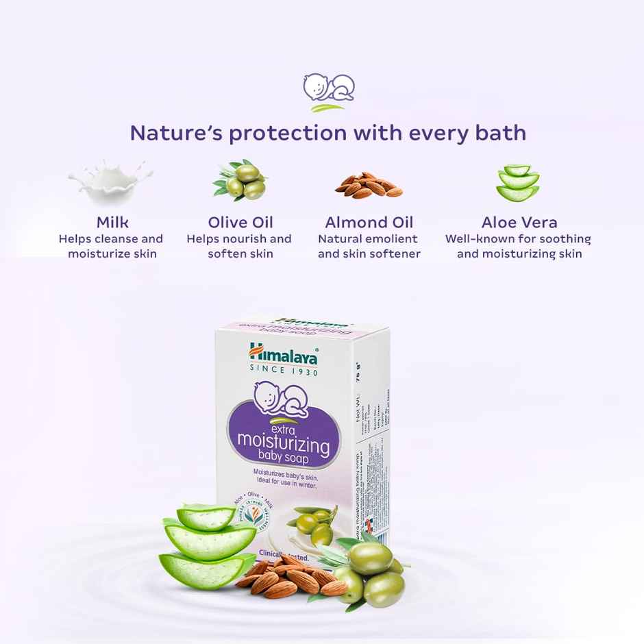 Himalaya Extra Moisturizing Baby Soap for Dry Skin | B3G1 FREE| Helps Lock Moisture