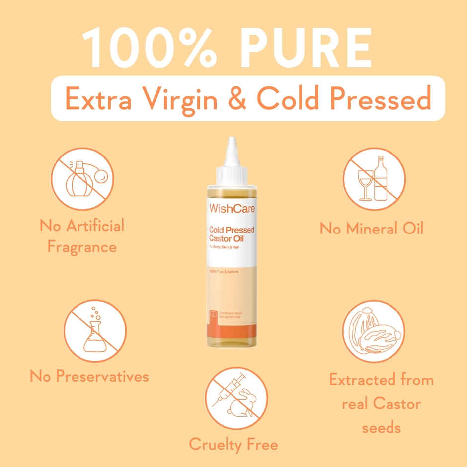 Wishcare 100% Pure Cold Pressed Castor Oil