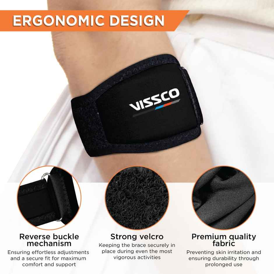 Vissco Tennis Elbow Support (Mild Support) Black