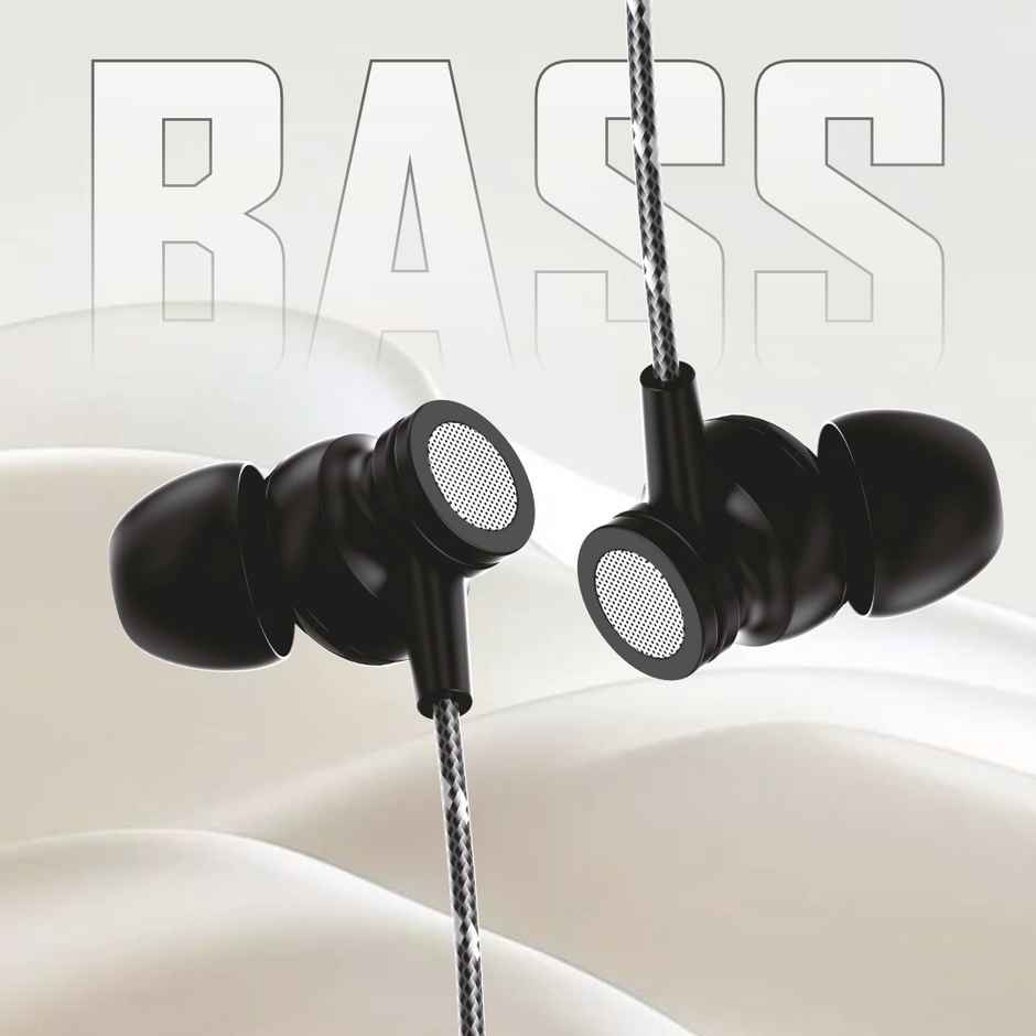 U&i Universe Wired Earphone with Volume Control | Cotton Wire | Type-C | Black