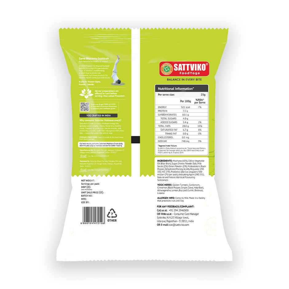 Sattviko Cream & Onion Roasted Makhana